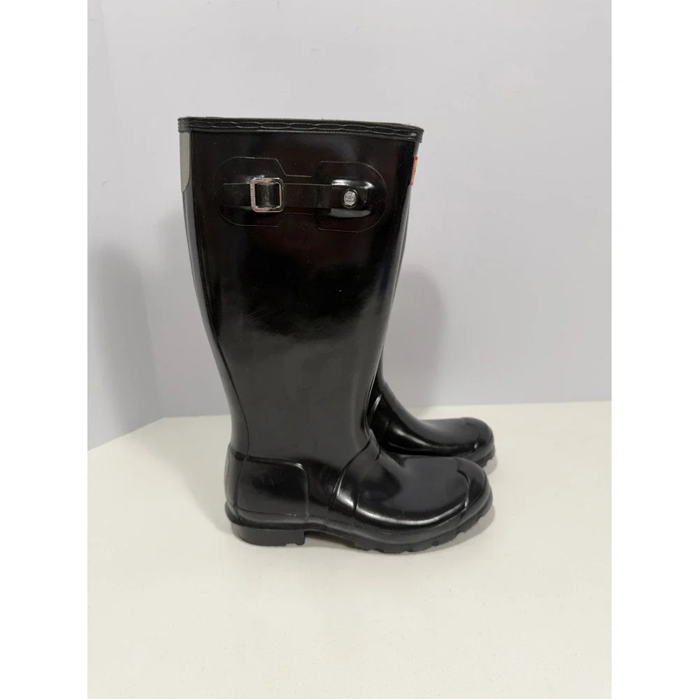 Hunter Original Kids Gloss Black Tall‎ Rain Boots US 4B/5G JFT6000RGL